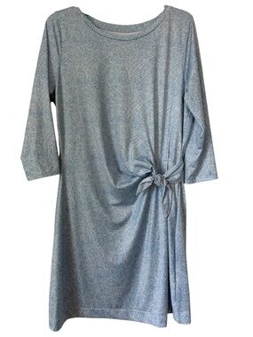 Vineyard Vines Sankaty Side Tie Dress, L Blue Print